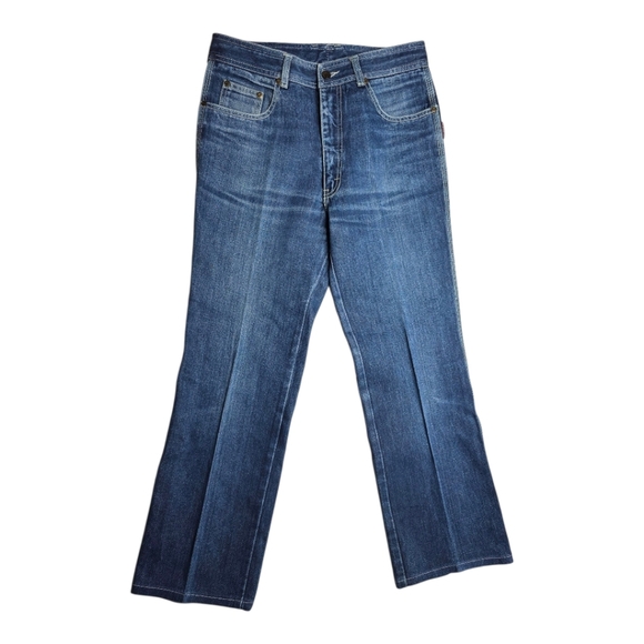 Vintage Jordache 90s Y2K Bootcut Jeans Size 32L Zigzag Pocket Made in HK Unisex - Picture 1 of 9